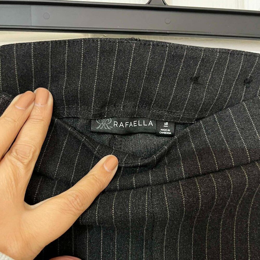 Rafaella Black & White Pinstripe Stretch Dress Pants